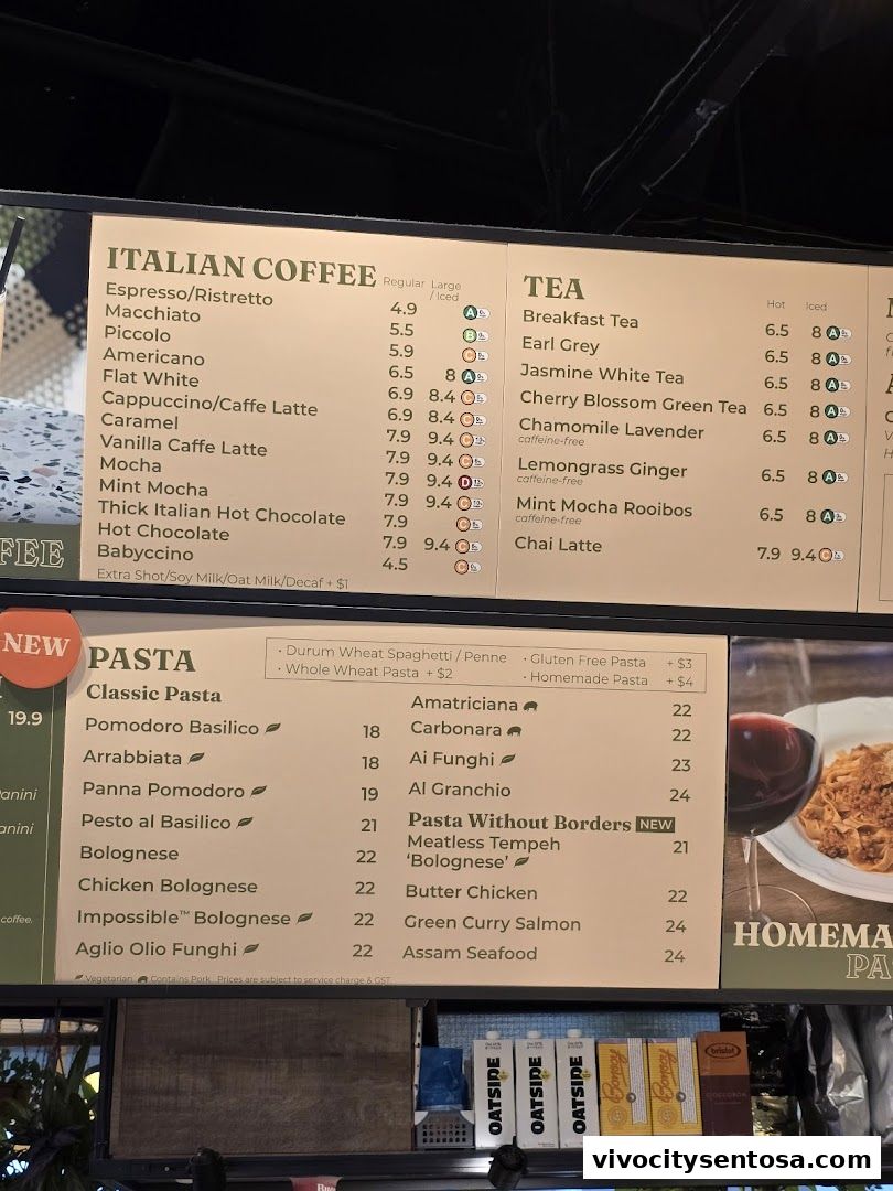 Menu page for Da Paolo Gastronomia - VivoCity