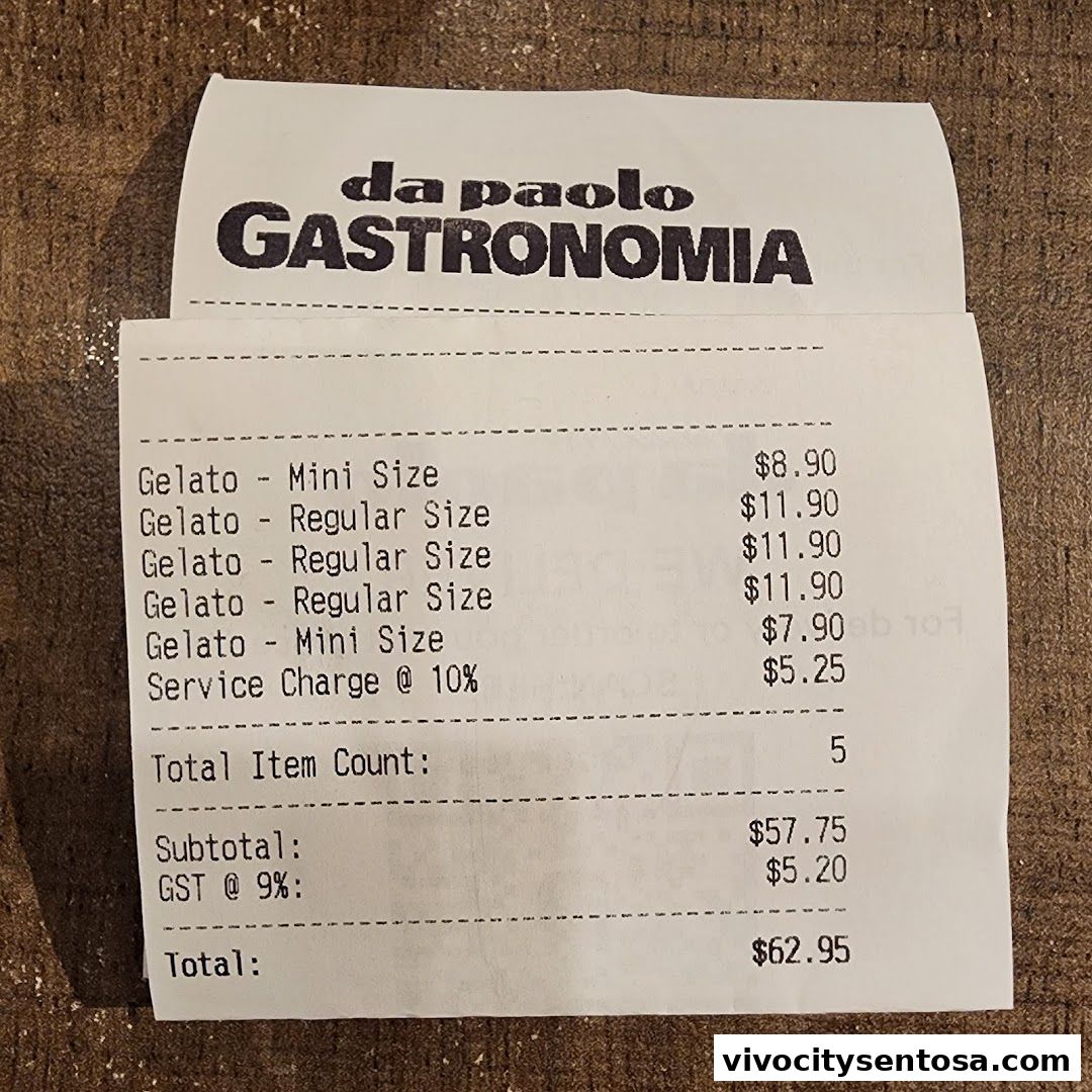 Menu page for Da Paolo Gastronomia - VivoCity
