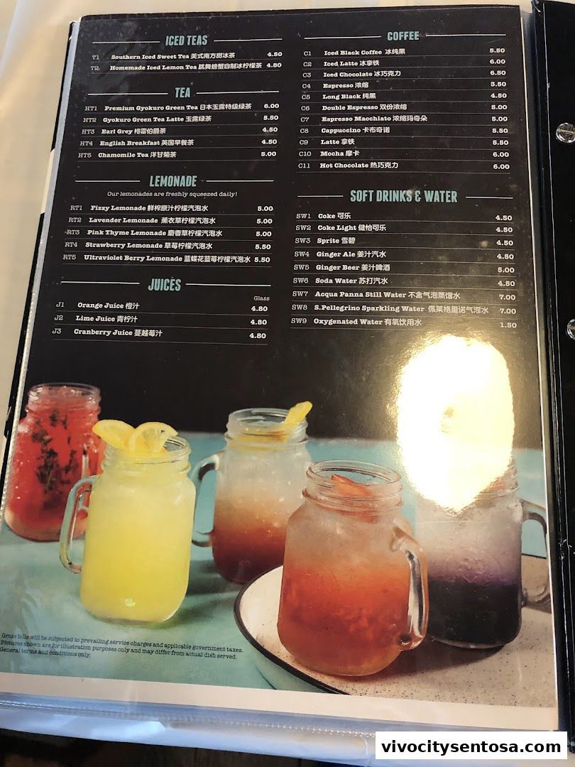Menu page for Dancing Crab VivoCity