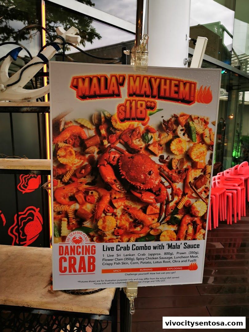 Menu page for Dancing Crab VivoCity