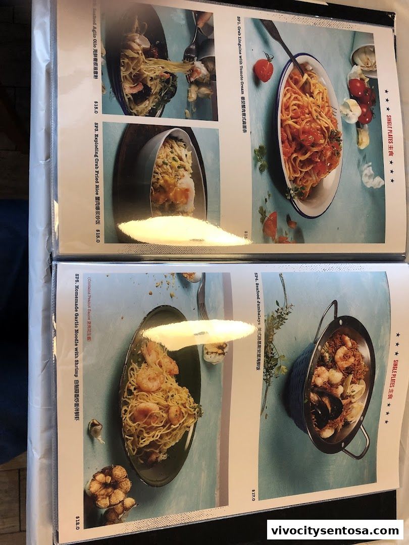 Menu page for Dancing Crab VivoCity