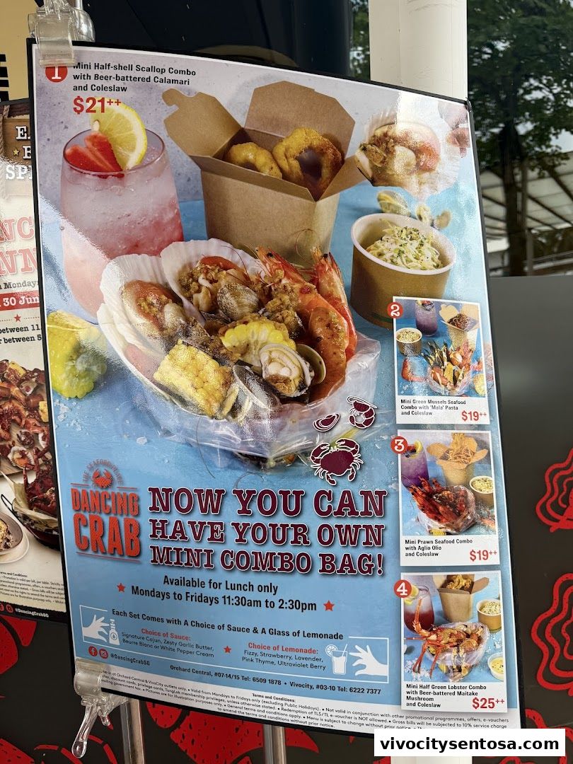 Menu page for Dancing Crab VivoCity