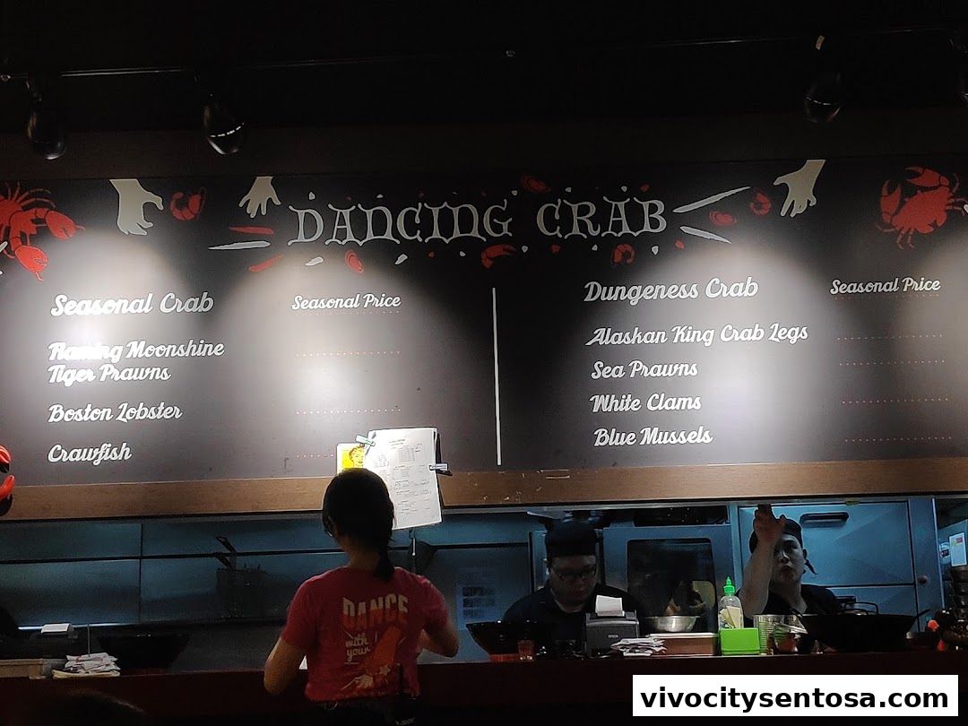 Menu page for Dancing Crab VivoCity