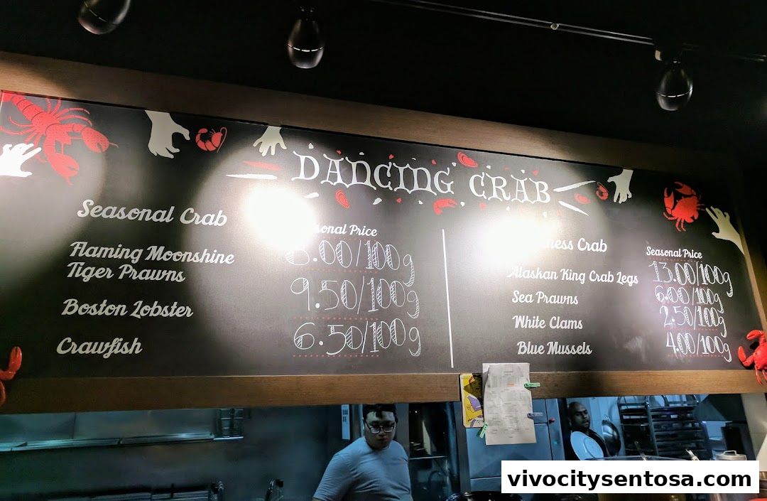 Menu page for Dancing Crab VivoCity
