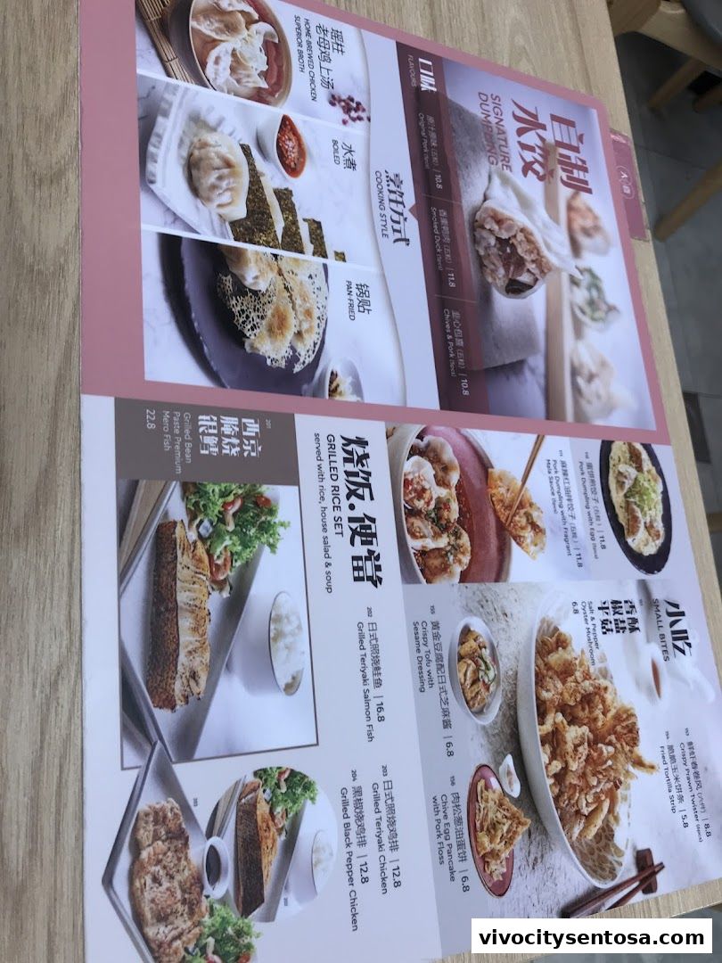 Menu page for DaXi - VivoCity