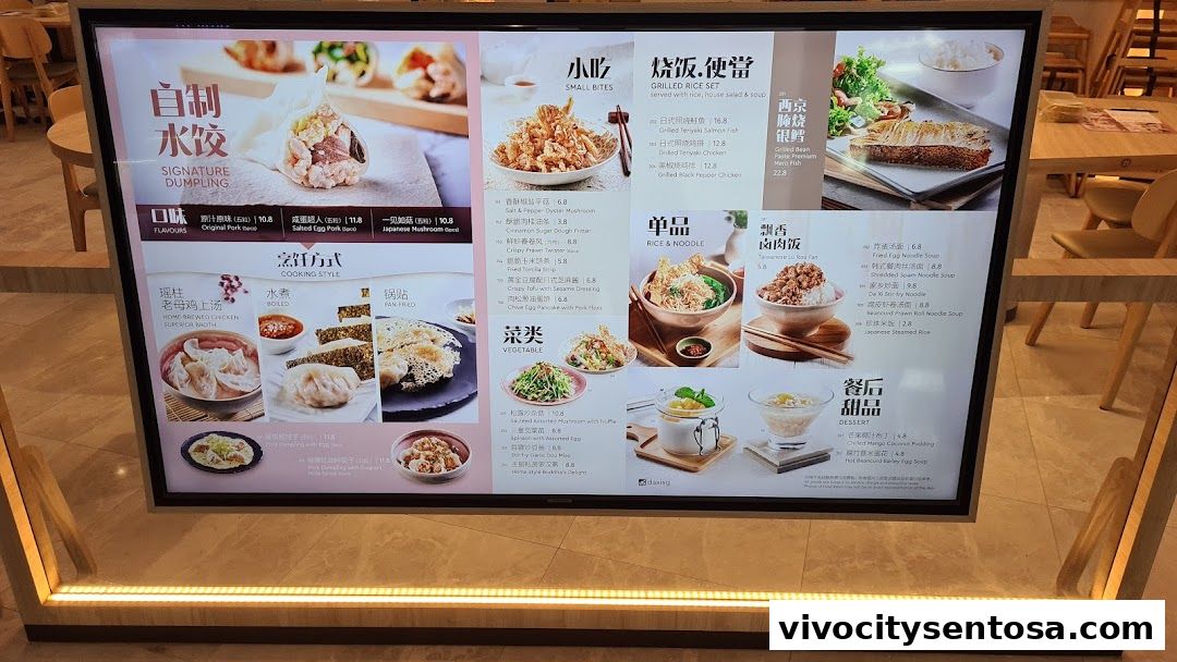 Menu page for DaXi - VivoCity