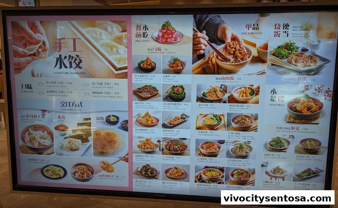 Menu page for DaXi - VivoCity