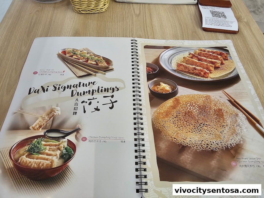 Menu page for DaXi - VivoCity