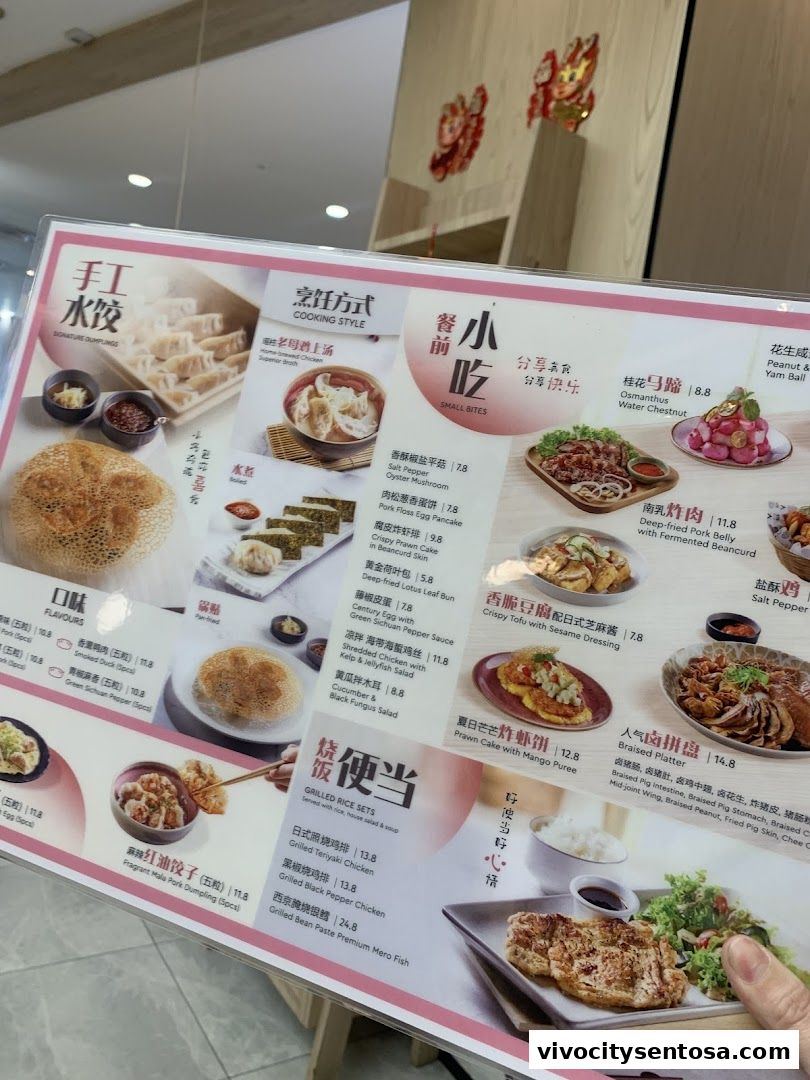 Menu page for DaXi - VivoCity