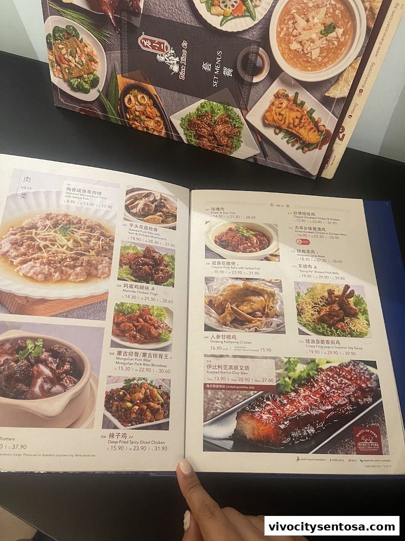 Menu page for Dian Xiao Er VivoCity