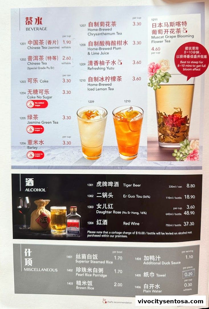 Menu page for Dian Xiao Er VivoCity