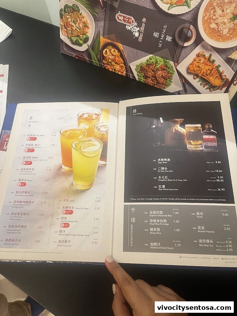 Menu page for Dian Xiao Er VivoCity