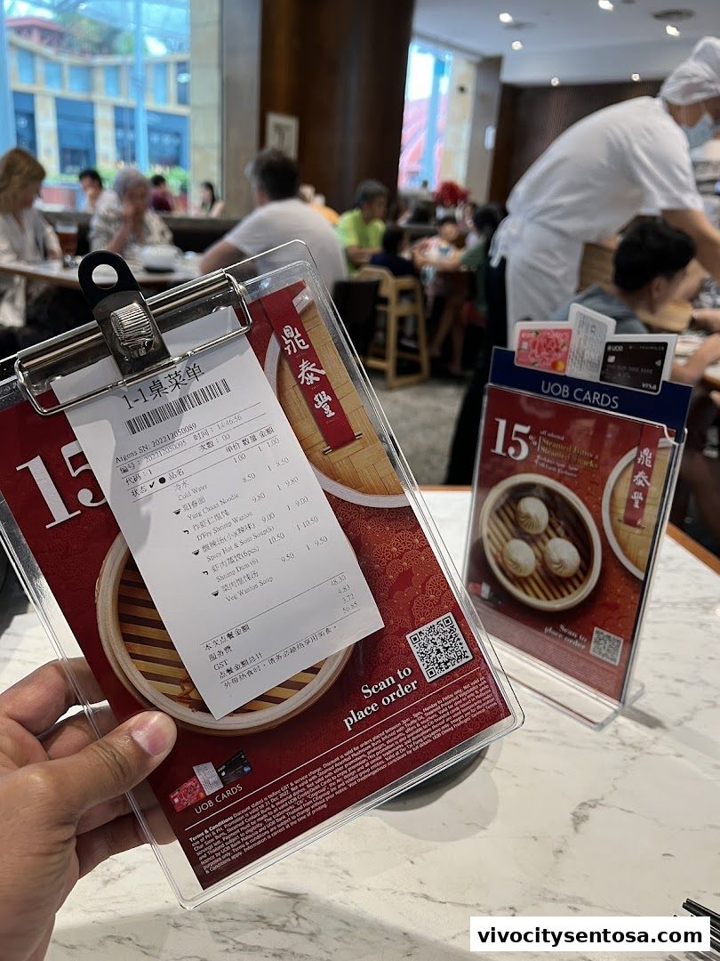 Menu page for Din Tai Fung  WEAVE, Resorts World Sentosa