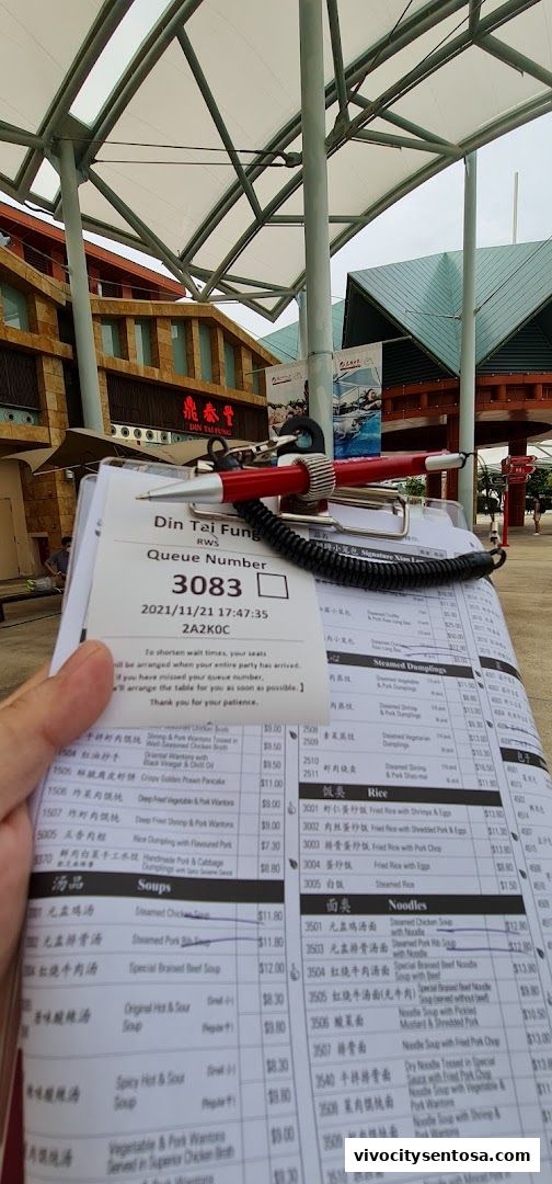Menu page for Din Tai Fung  WEAVE, Resorts World Sentosa