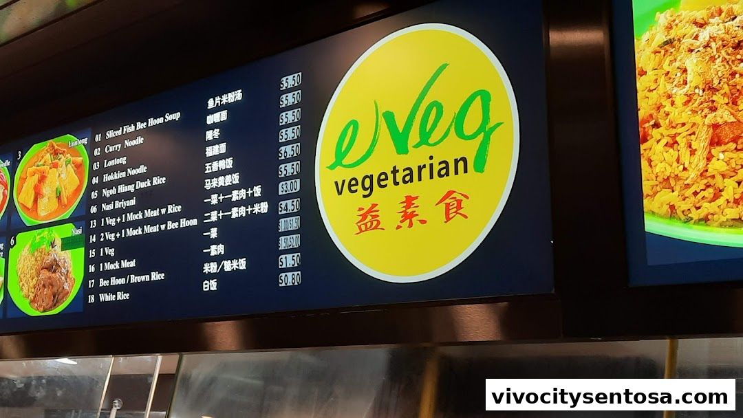 Menu page for e VEG Vegetarian 益素食