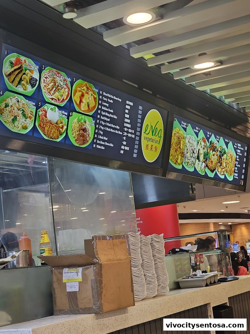 Menu page for e VEG Vegetarian 益素食