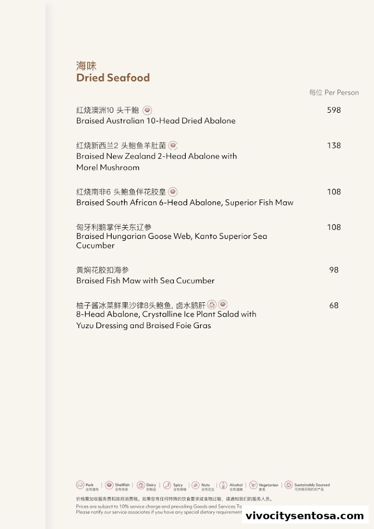 Menu page for Feng Shui Inn
