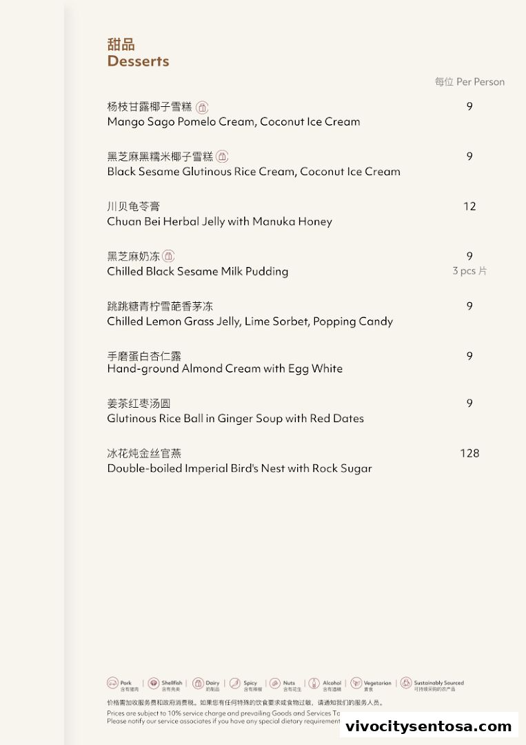 Menu page for Feng Shui Inn