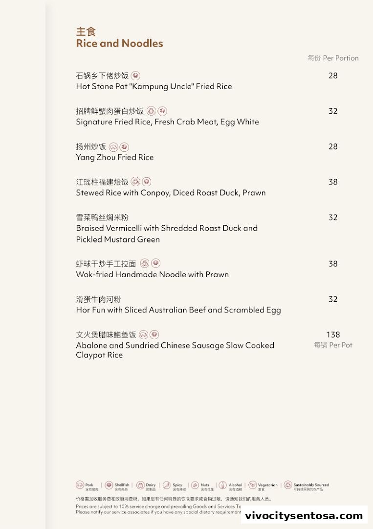 Menu page for Feng Shui Inn