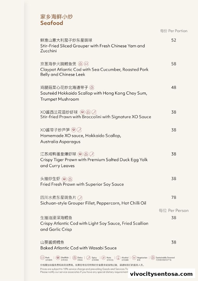 Menu page for Feng Shui Inn