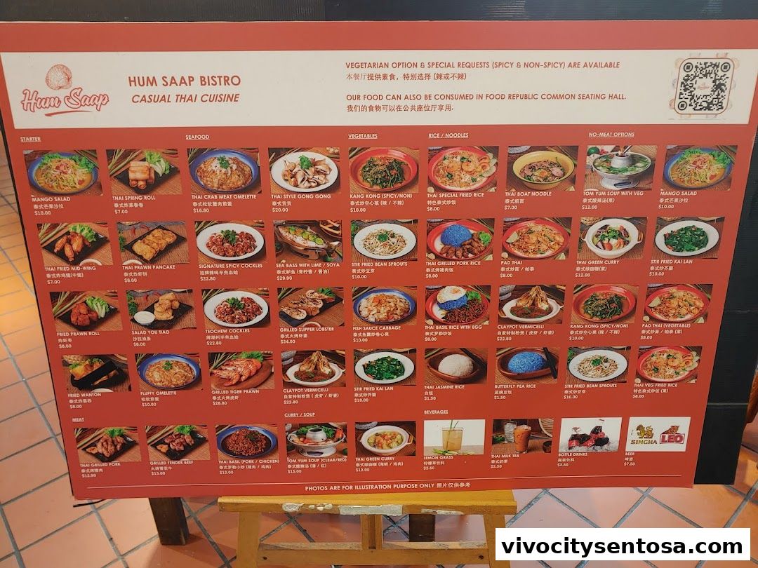 Menu page for Food Republic  VivoCity