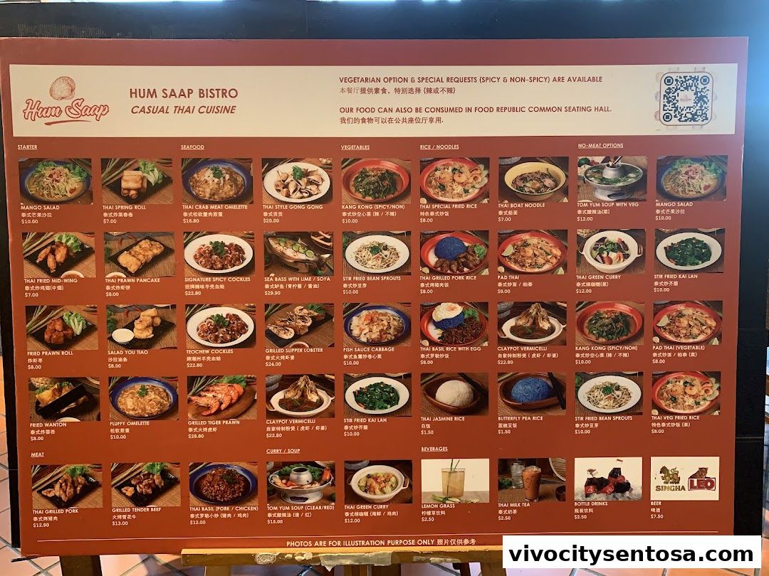 Menu page for Food Republic  VivoCity