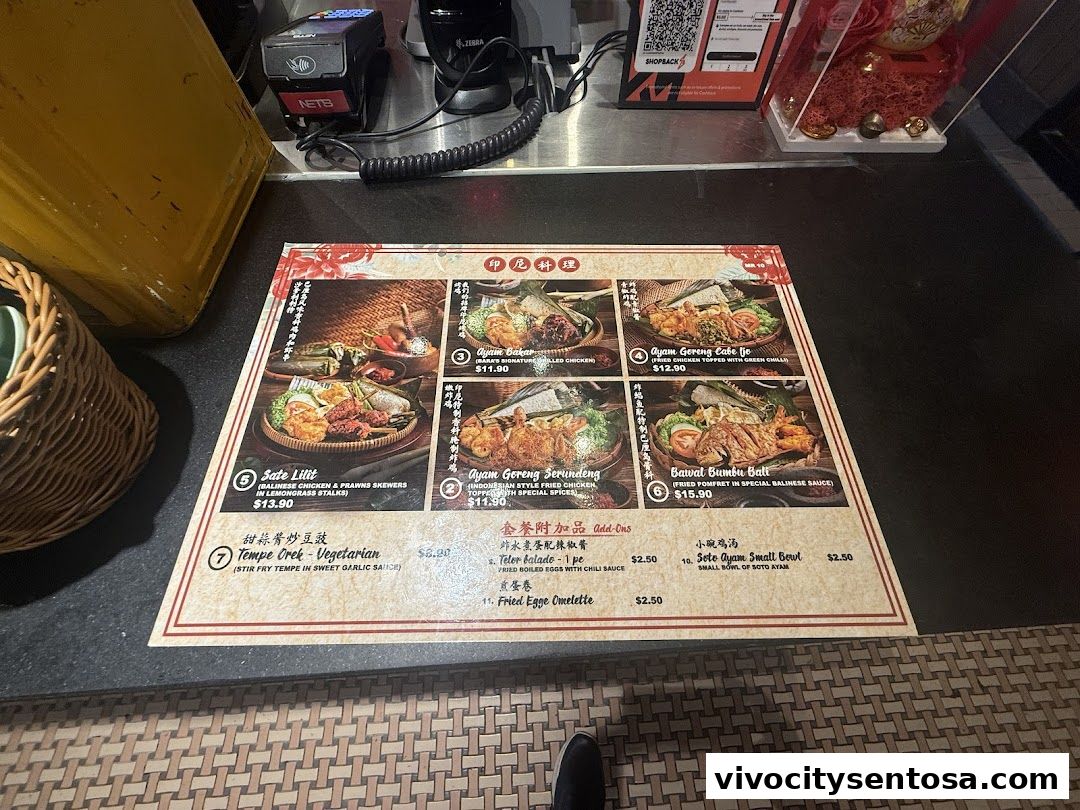 Menu page for Food Republic  VivoCity