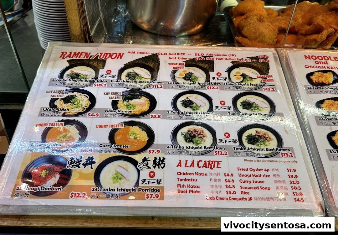 Menu page for Food Republic  VivoCity