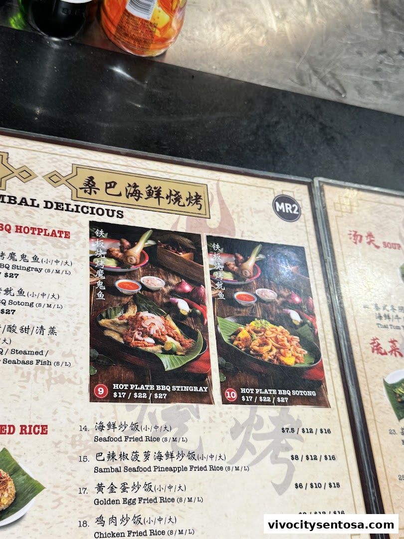 Menu page for Food Republic  VivoCity