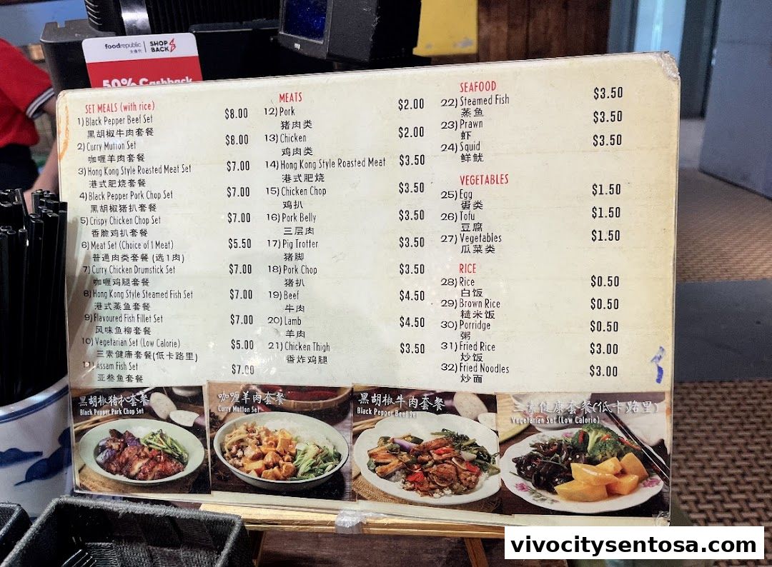 Menu page for Food Republic  VivoCity