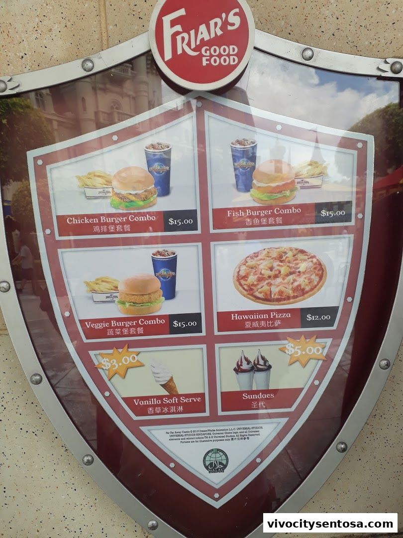 Menu page for Friars Good Food