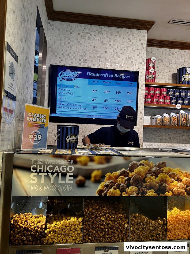 Menu page for Garrett Popcorn Shops - Vivo City