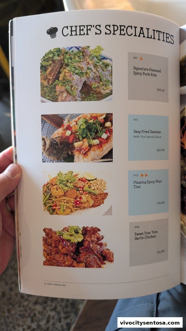 Menu page for Gin Khao Bistro
