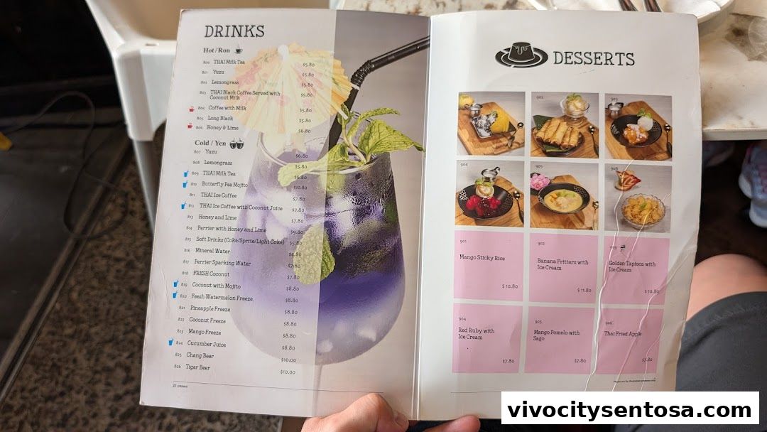 Menu page for Gin Khao Bistro