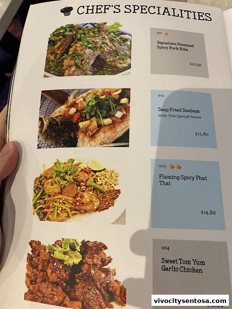 Menu page for Gin Khao Bistro