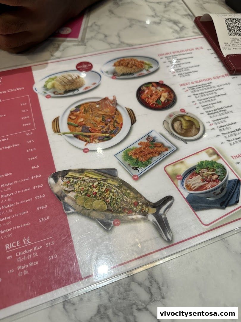 Menu page for Go-Ang Pratunam Chicken Rice VivoCity