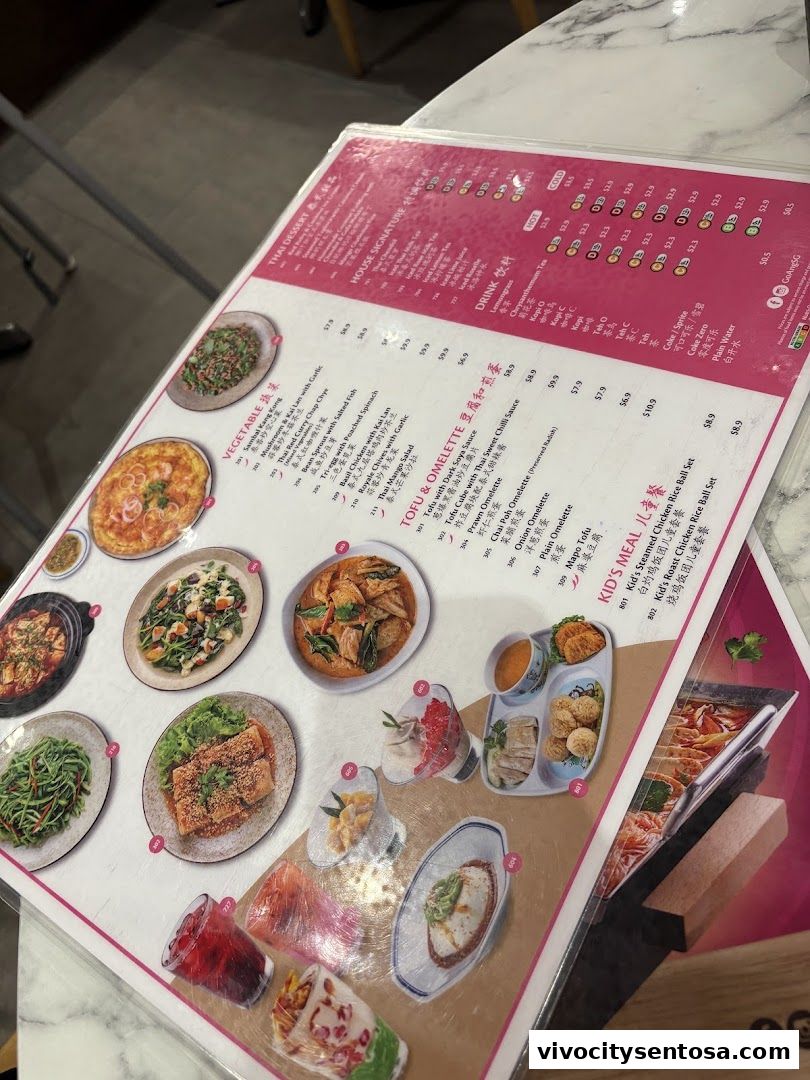Menu page for Go-Ang Pratunam Chicken Rice VivoCity