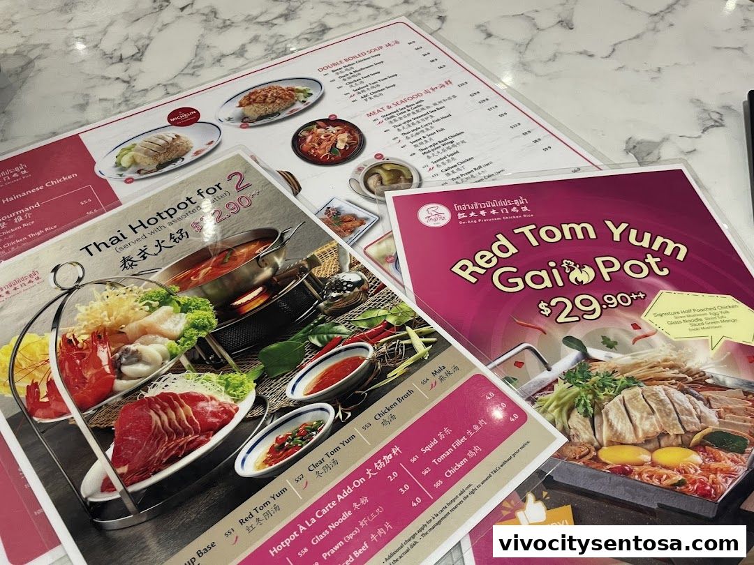 Menu page for Go-Ang Pratunam Chicken Rice VivoCity