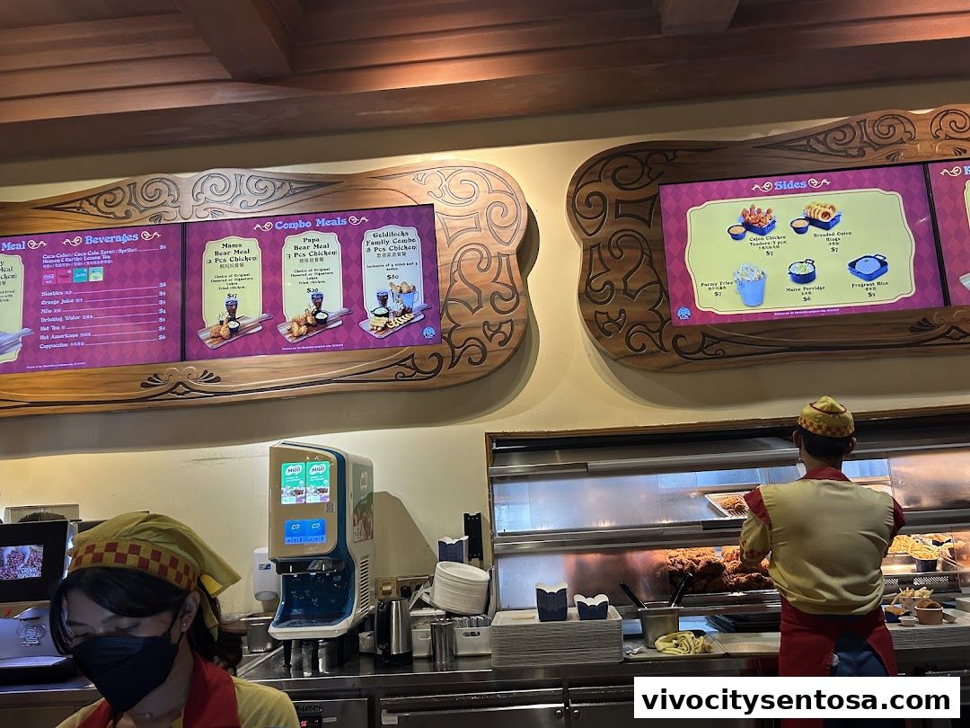 Menu page for Goldilocks Universal Studios