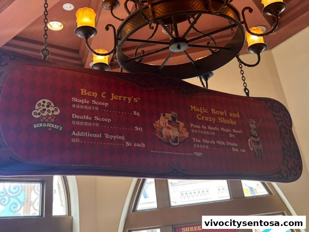 Menu page for Goldilocks Universal Studios