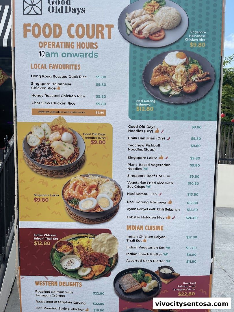 Menu page for Good Old Days
