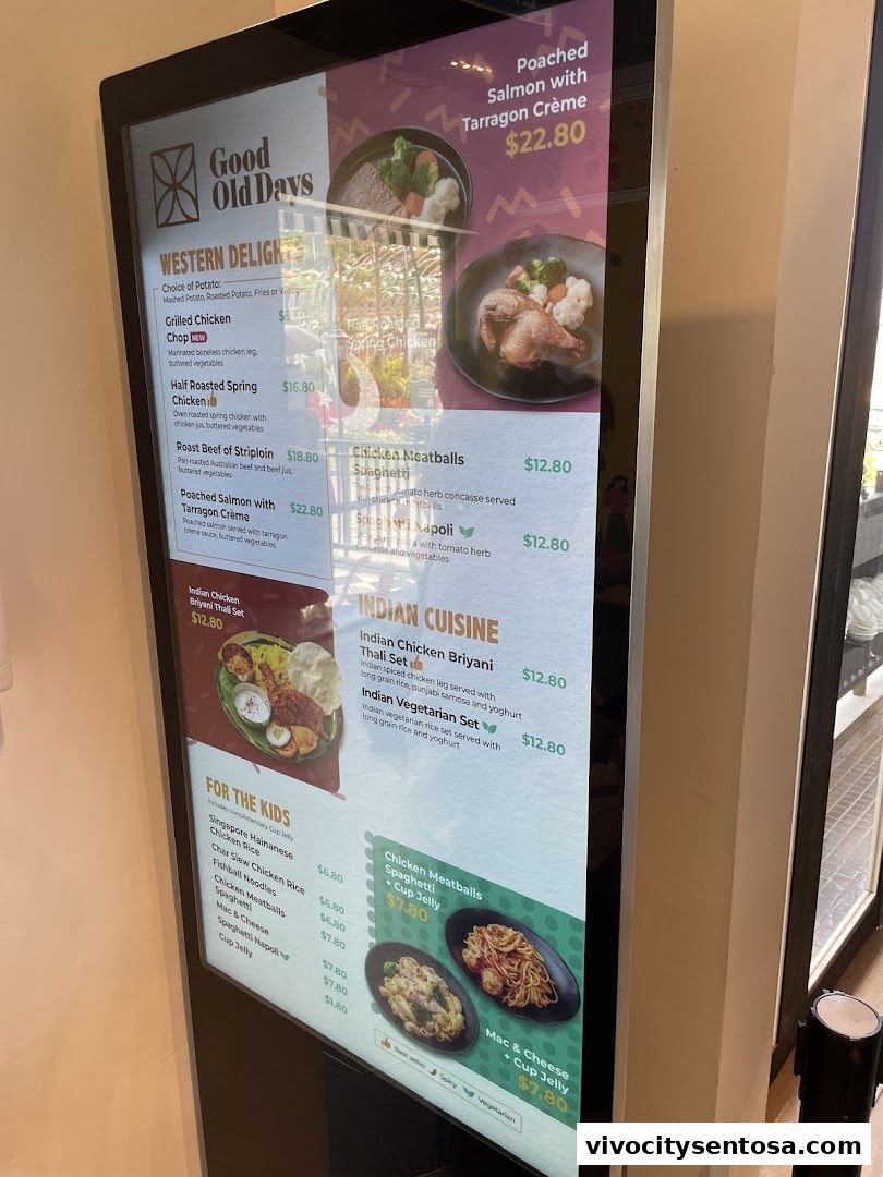 Menu page for Good Old Days