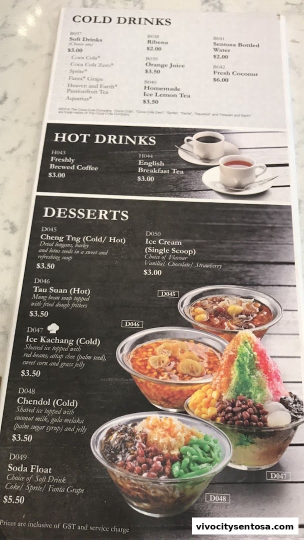 Menu page for Good Old Days