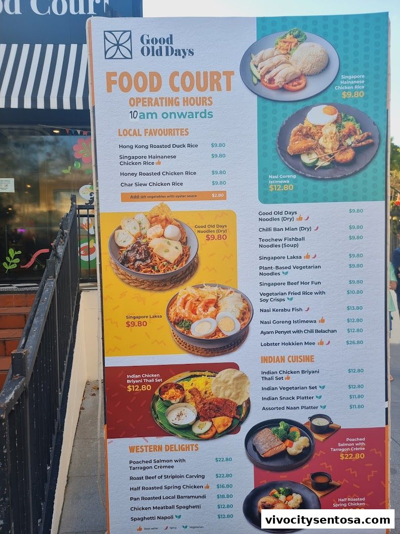 Menu page for Good Old Days