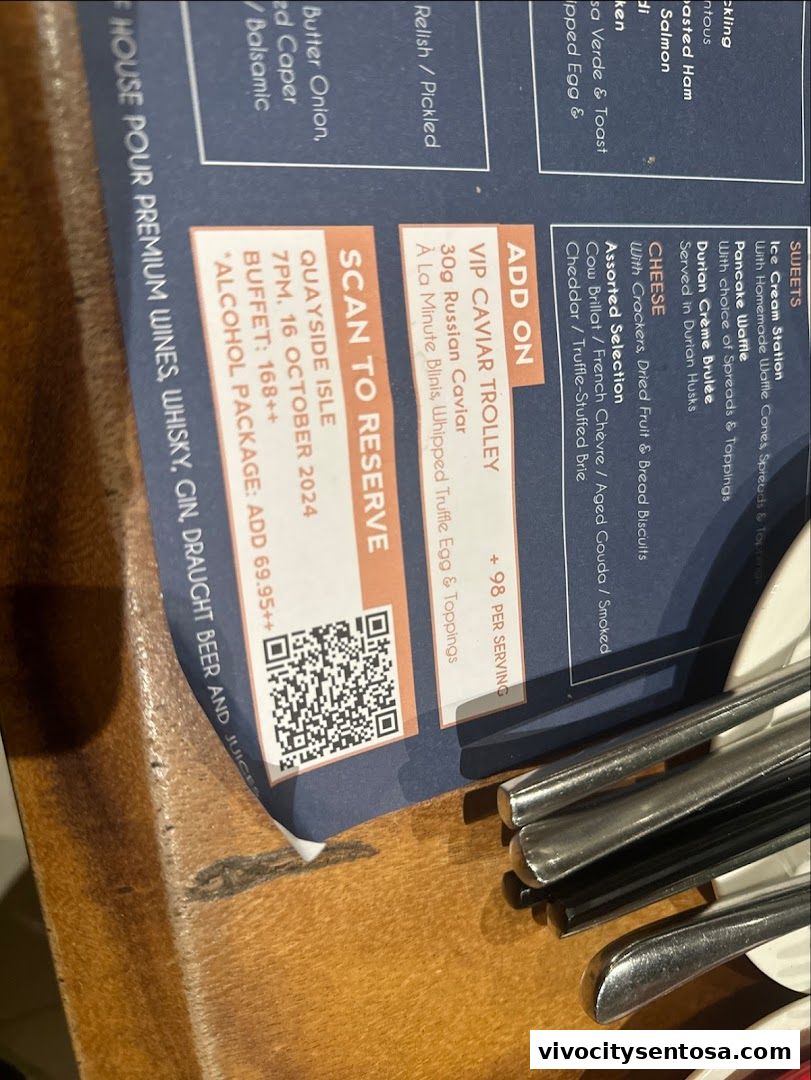Menu page for Greenwood Fish Market  Seafood Restaurant  Market in Sentosa