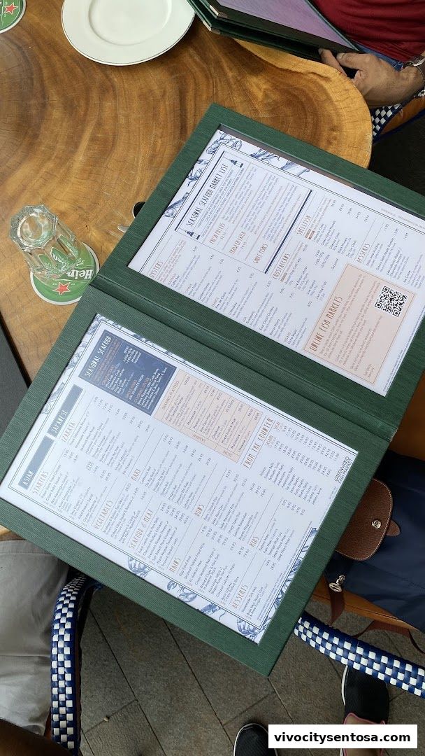 Menu page for Greenwood Fish Market  Seafood Restaurant  Market in Sentosa