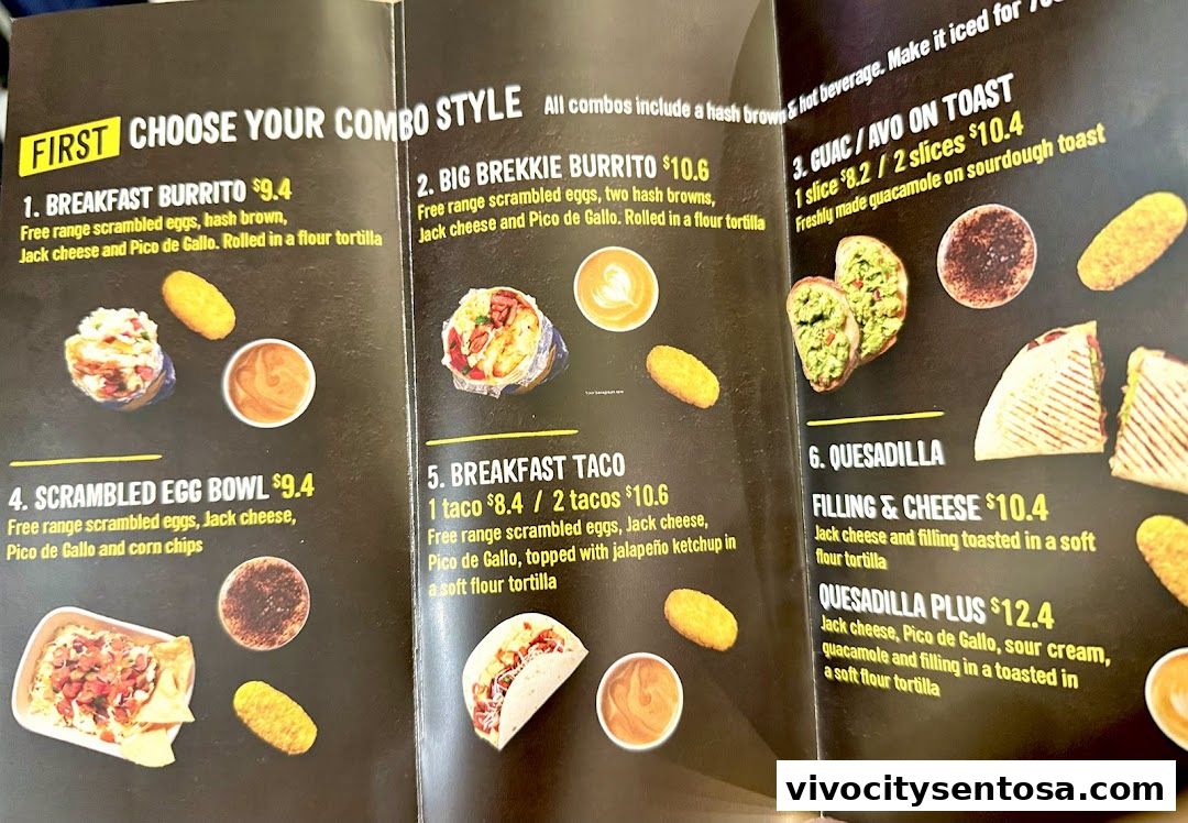 Menu page for Guzman y Gomez - VivoCity