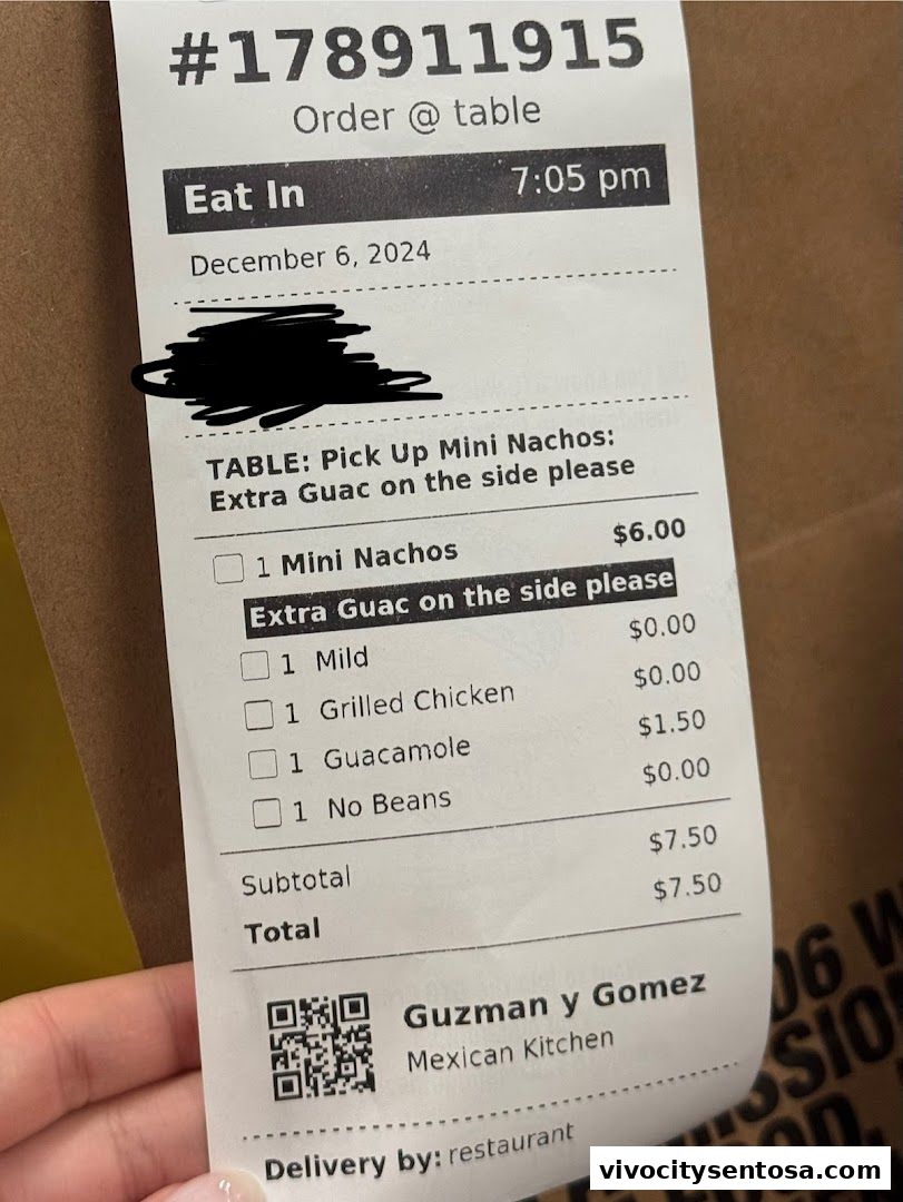Menu page for Guzman y Gomez - VivoCity