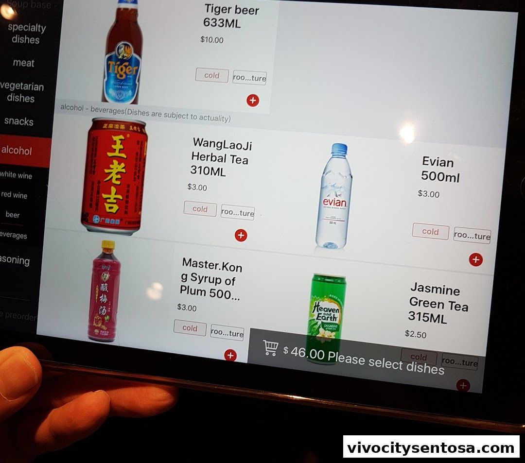 Menu page for 海底捞 Haidilao Hot Pot VivoCity