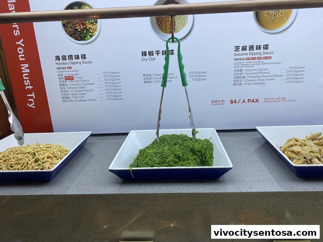 Menu page for 海底捞 Haidilao Hot Pot VivoCity